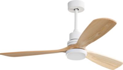Ventilateur de plafond avec éclairage LED en bois Ø.107cm Seynave Garcia