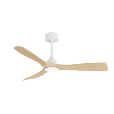 Ventilateur de plafond avec éclairage LED IP44 effet bois clair Ø.122 cm Sulion - télécommande incluse