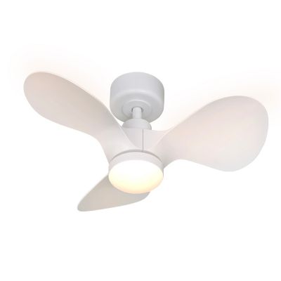 Ventilateur de plafond avec éclairage LED métal blanc Ø.61 cm - Télécommande incluse