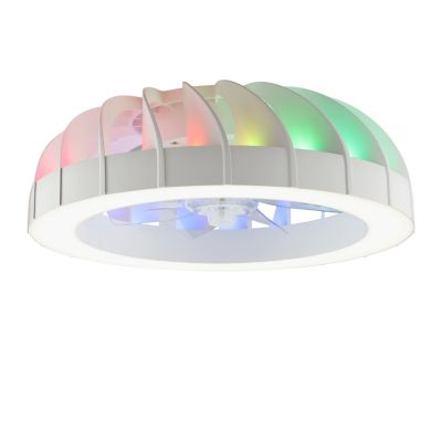 Ventilateur de plafond avec éclairage LED RGB blanc Ø46 cm Brilliant Fanora - Télécommande incluse