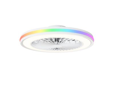 Ventilateur de plafond avec éclairage LED RGB blanc Ø.46 cm Seynave Sergio