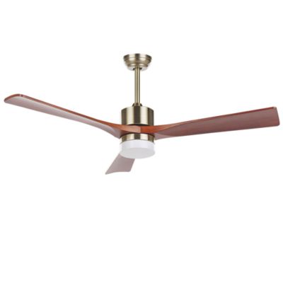 Ventilateur de plafond avec lampe ARUWIMI Avec télécommande Laiton