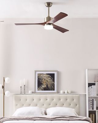 Ventilateur de plafond avec lampe ARUWIMI Avec télécommande Laiton