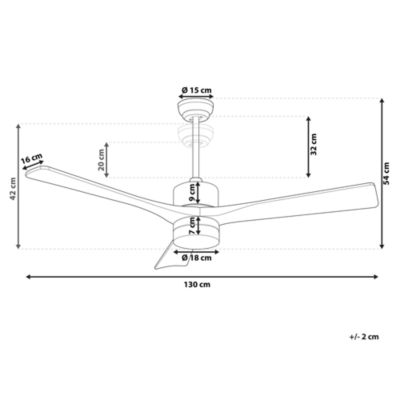 Ventilateur de plafond avec lampe ARUWIMI Avec télécommande Laiton