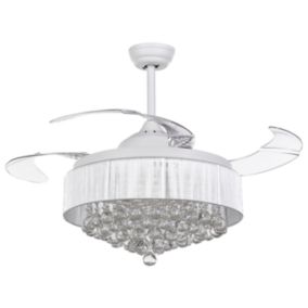 Ventilateur de plafond avec lampe blanc et transparent PEEL