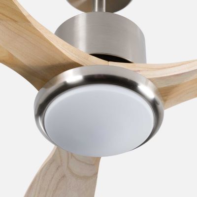 Ventilateur de Plafond avec Lumière 3 Pales 56W 6 Vitesses Alaska Bois Naturel Dayron