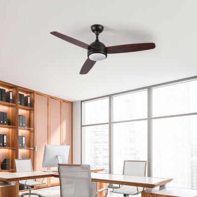 Ventilateur de Plafond avec Lumière 3 Pales 56W 6 Vitesses Vermont Bois Foncé Dayron