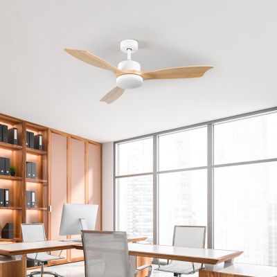 Ventilateur de Plafond avec Lumière 3 Pales Blanches 56W 6 Vitesses New York Dayron