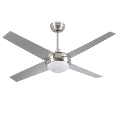 Ventilateur de Plafond avec Lumière 4 Pales 56W 6 Vitesses Montana Silver Thinia Home