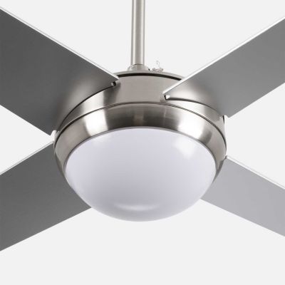 Ventilateur de Plafond avec Lumière 4 Pales 56W 6 Vitesses Montana Silver Thinia Home
