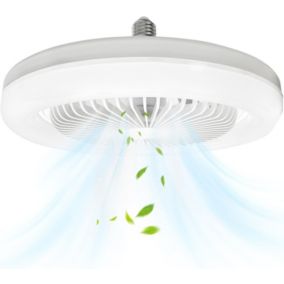 Ventilateur de Plafond avec Lumière - Lampe - Silencieux 30W - Ventilateur Mural Portable Enfichable