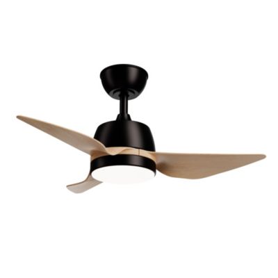 Ventilateur de plafond avec lumière LED marron et noir