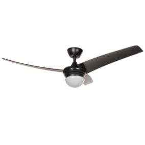 Ventilateur de plafond avec lumière LED noir JIBOA