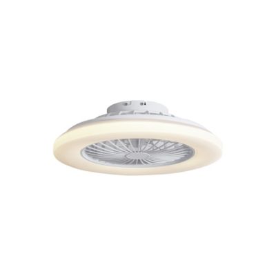 Ventilateur de plafond blanc 48,5 cm avec LED RGB dimmable et télécommande - Clemo
