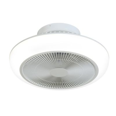 Ventilateur de plafond blanc type plafonnier avec lumière LED
