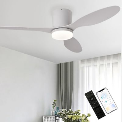 Ventilateur de plafond de 106 cm avec éclairage, télécommande/application, 6 vitesses de ventilation et fonction minuterie.
