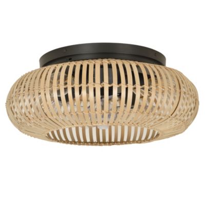 Ventilateur de plafond effet bois Fortaleza Ø50 IP20 E27 20W Corep