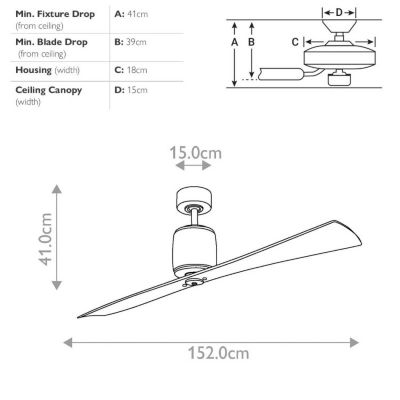 Ventilateur de Plafond Ferron - 60in  152cm  - Bronze brossé à l'huile