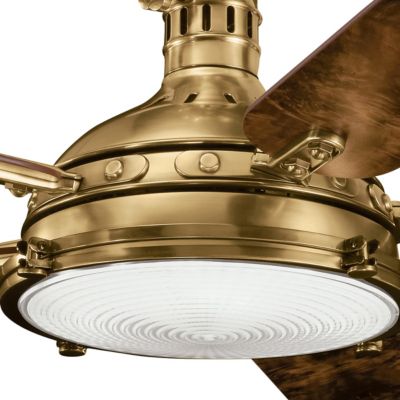 Ventilateur de Plafond Hatteras Bay 142cm - Laiton antique bruni