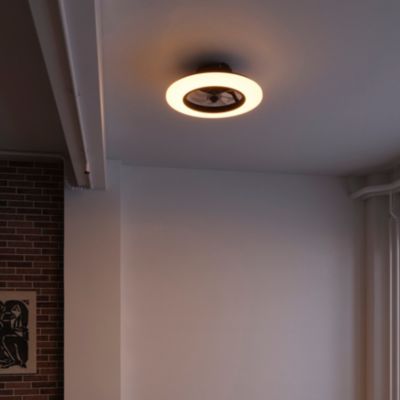 Ventilateur de plafond LED brun minuterie télécommande anti