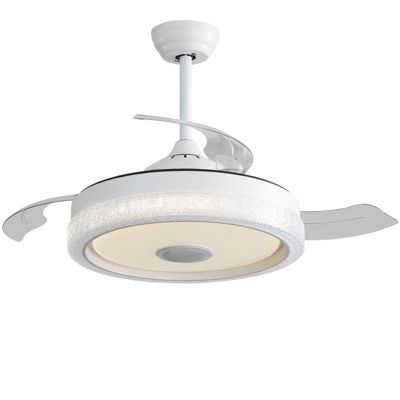 Ventilateur de plafond LED RGB 107 cm 42" - App et musique - Moteur DC silencieux - Blanc