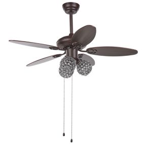 Ventilateur de plafond marron avec lampe HEILONG