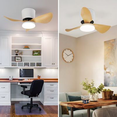 Ventilateur De Plafond Pepeo Melton – 132cm – Nickel Brossé/Érable – Avec Télécommande Et Lumière