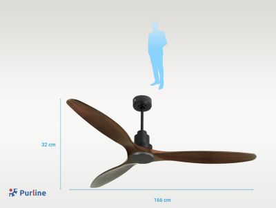 Ventilateur de plafond Réversible  Thermostat Wifi Moteur à courant continu Toits en pente Télécommande Hypersilence Mémoire Shopi