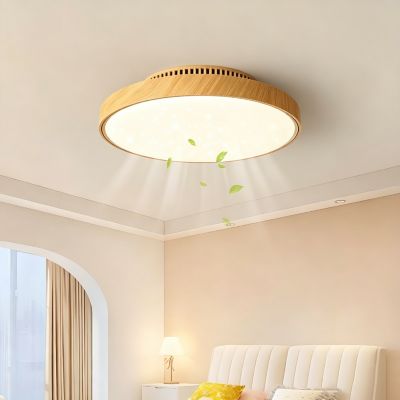 Ventilateur de plafond sans pales de 44 cm avec éclairage LED et télécommande, 3 températures de couleur, 6 vitesses, minuterie
