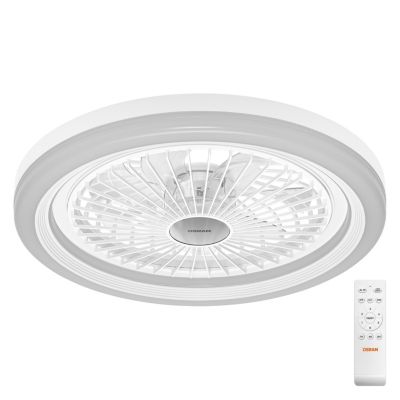 Ventilateur de plafond silencieux avec éclairage LED, blanc Ø.49 cm Osram Solano - Télécommande incluse