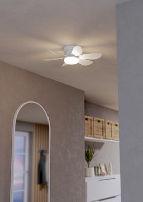 Ventilateur de plafond silencieux avec éclairage LED blanc Ø.52 cm Eglo Clovely - Télécommande incluse