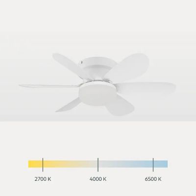 Ventilateur de plafond silencieux avec éclairage LED blanc Ø.52 cm Eglo Clovely - Télécommande incluse