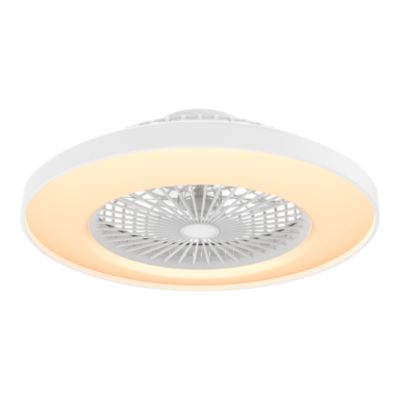 Ventilateur de plafond silencieux avec éclairage LED blanc Ø.60 cm GoodHome - Télécommande incluse