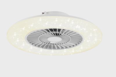 Ventilateur de plafond silencieux avec éclairage LED blanc Ø.60cm Seynave José