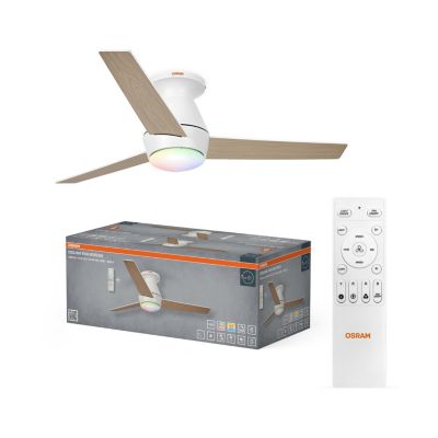 Ventilateur de plafond silencieux avec éclairage LED RVB Ø.106,5 cm Osram Nordes - Télécommande incluse