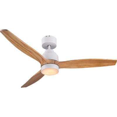 Ventilateur de plafond Szilard LED intégrée IP20 2200lm L.132xH.38,2cm bois et blanc GoodHome