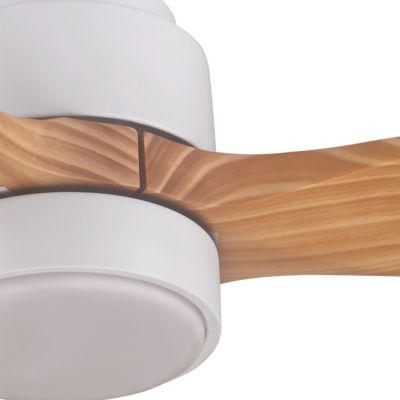 Ventilateur de plafond Szilard LED intégrée IP20 2200lm L.132xH.38,2cm bois et blanc GoodHome