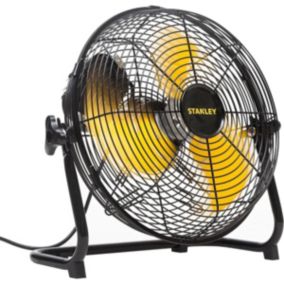 Ventilateur de sol 60W Diam30 cm 3 vitesses Orientable Débit d'air 2600m3/h STANLEY