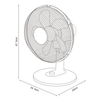 Ventilateur de table 28 cm blanc 3 vitesses