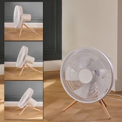 Ventilateur de table Bodner BDF50-40W - 3 vitesses - blanc pieds en bois