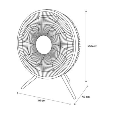 Ventilateur de table Bodner BDF50-40W - 3 vitesses - blanc pieds en bois
