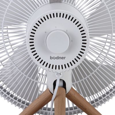 Ventilateur de table Bodner BDF50-40W - 3 vitesses - blanc pieds en bois