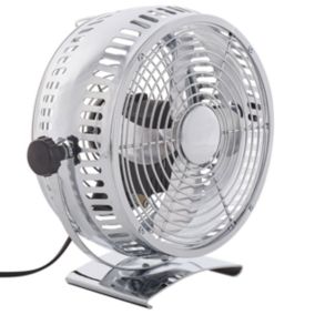 Ventilateur de table en métal argenté 24 cm RIBBLE