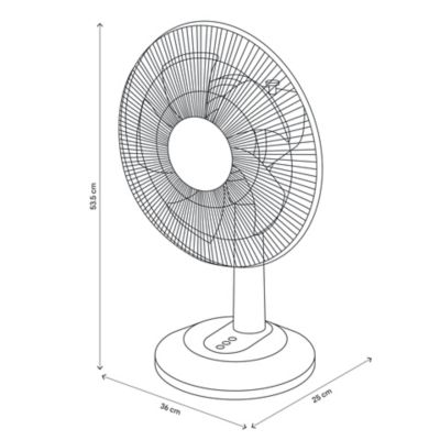 Ventilateur de table GoodHome Seryu ø 36 cm