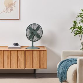Ventilateur de table Goodhome vert métal 30 cm 45 W