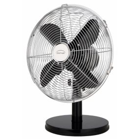 Ventilateur de table noir métallique 30 cm Domair