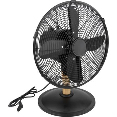 Ventilateur de table Noir Woody diamètre 30cm - Voltman