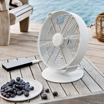 Ventilateur de table oscillant USB Tim blanc