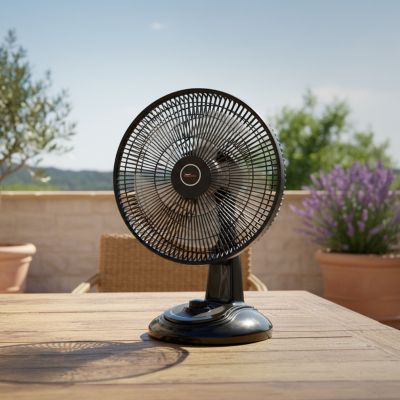 Ventilateur de Table Solaire Silencieux - 3 Vitesses - Recharge USB et Solaire - Autonomie 10h - Compact Portable - Groupe DDC