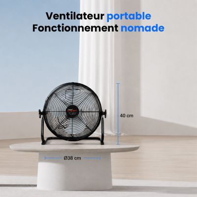 Ventilateur de Table Solaire Silencieux - 3 Vitesses - Recharge USB et Solaire - Autonomie 12h - Compact Portable - Groupe DDC